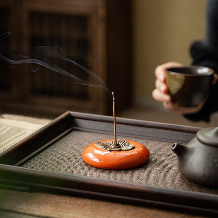 Persimmon Ceramic Meditation Healing Incense Burner Incense Holders - image 8