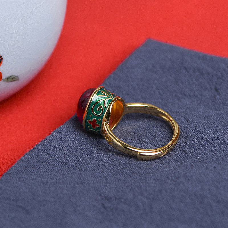 Buddha Stones 925 Sterling Silver Red Corundum Courage Ring - image 11