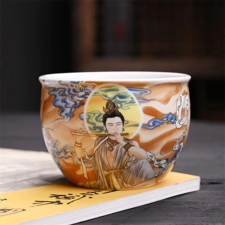 Buddha Stones Dunhuang Color Flying Apsaras Teacup Kung Fu Tea Cup