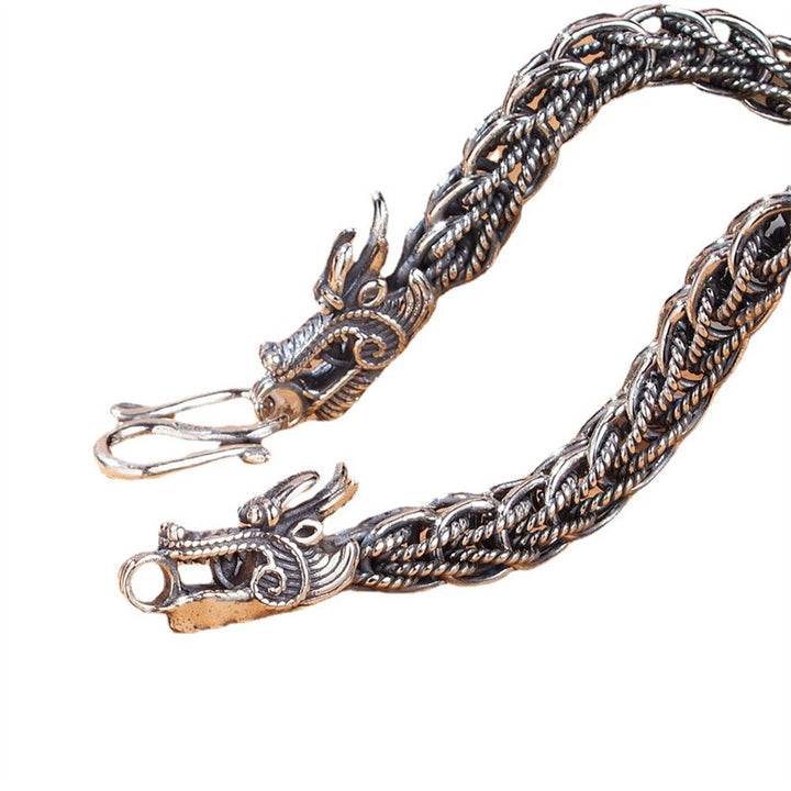 Buddha Stones 925 Sterling Silver Dragon Success Strength Bracelet Bangle - image 6