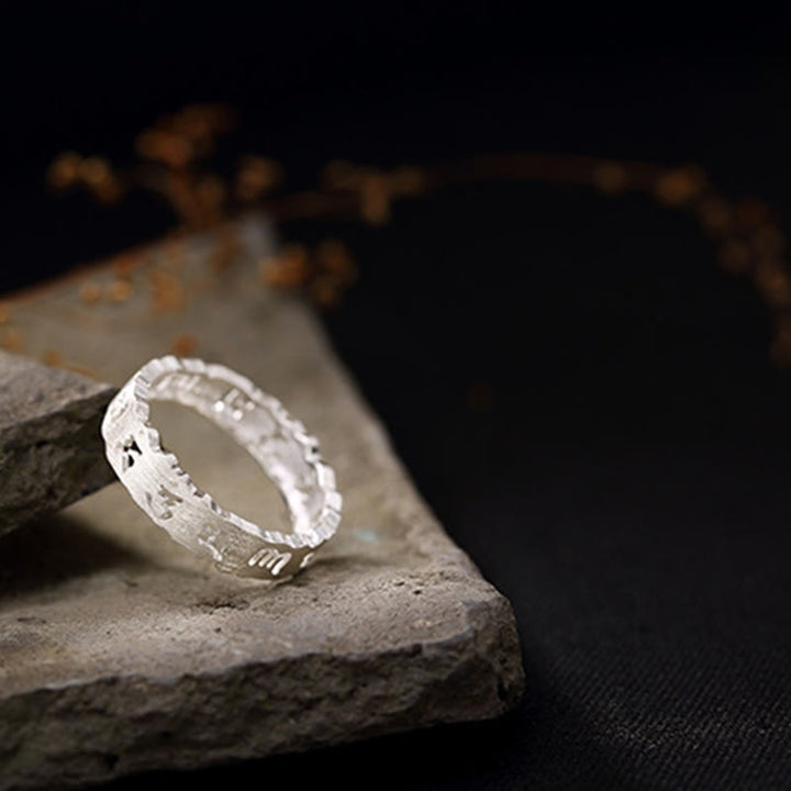 Buddha Stones Tibetan 925 Sterling Silver Om Mani Padme Hum Peace Hollow Ring - image 12