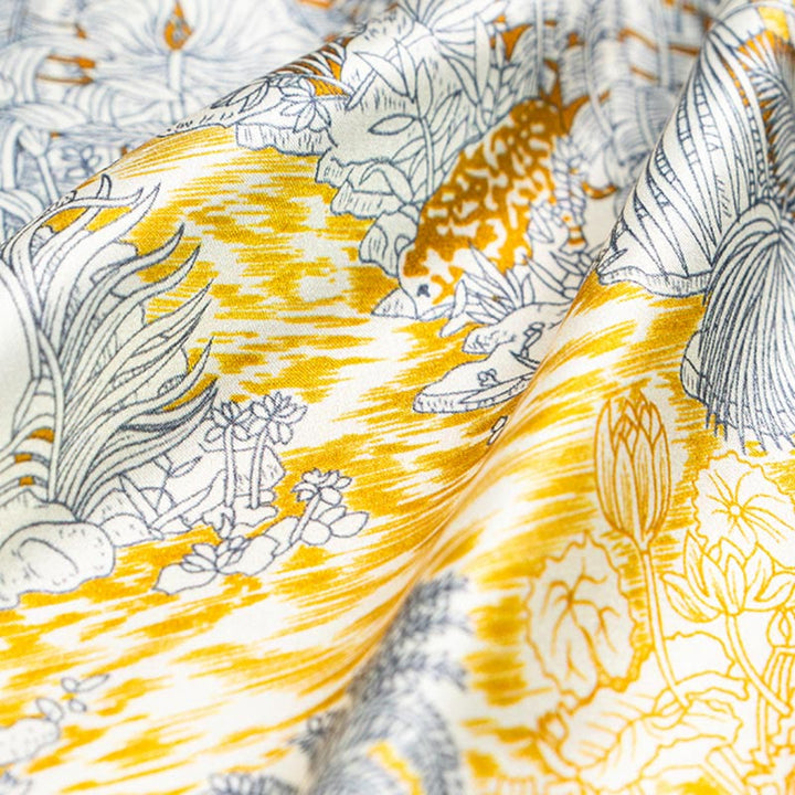 Buddha Stones Jungle Oil Painting Auspicious Clouds 100% Mulberry Silk Scarf Premium Grade 6A Double-sided Silk Neck Scarf - image 2