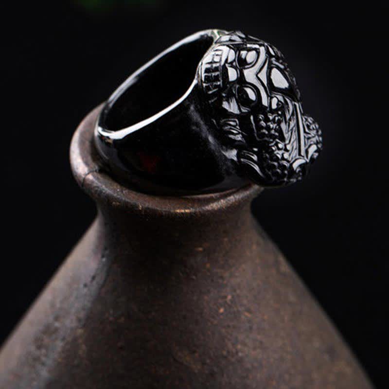 FengShui PiXiu Black Obsidian Strength Ring