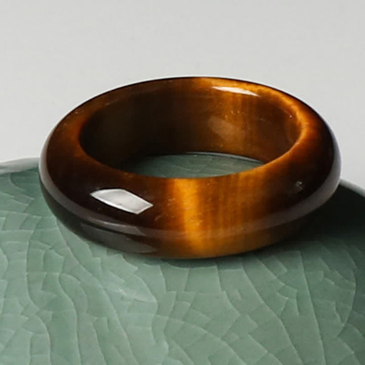 Buddha Stones Tiger Eye Stone Strength Protection Ring - image 7