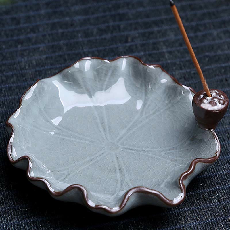 Lotus Plum Blossom Square Ceramic Spiritual Backflow Incense Burner - image 4