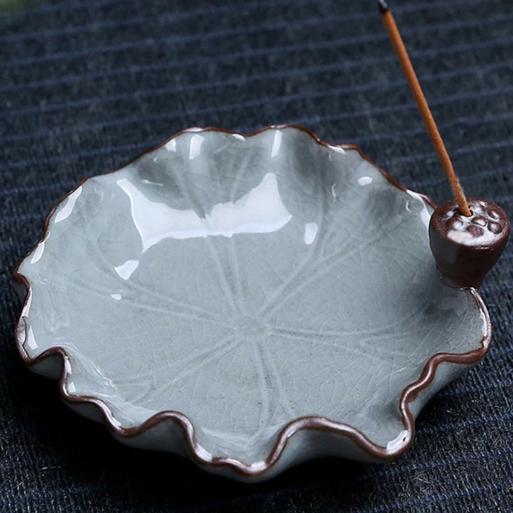 Lotus Plum Blossom Square Ceramic Spiritual Backflow Incense Burner - image 4