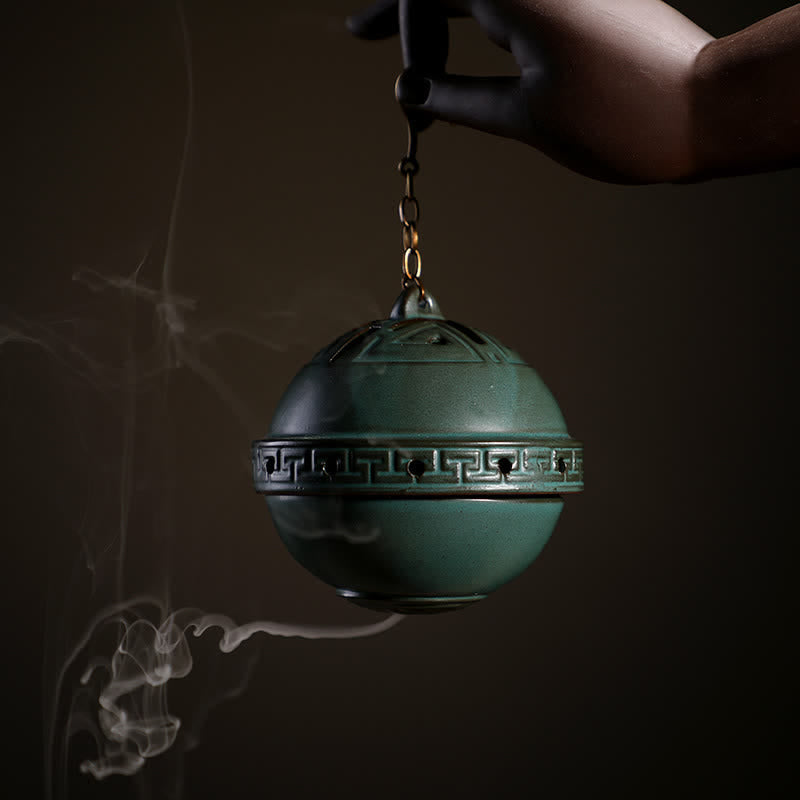 Tibetan Lotus Blessing Ceramic Incense Burner Decoration - image 1