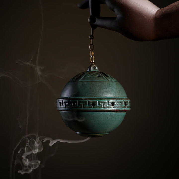 Tibetan Lotus Blessing Ceramic Incense Burner Decoration - image 1