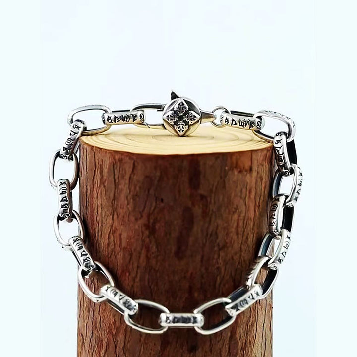 Buddha Stones Om Mani Padme Hum Double Dorje Copper Engraved Wisdom Bracelet - image 6