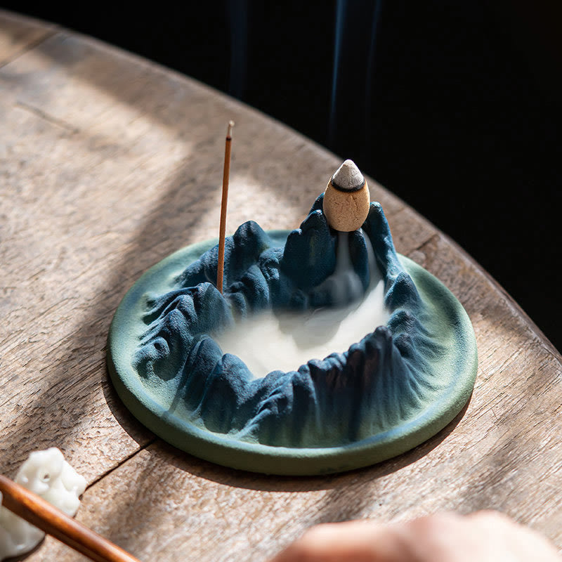 Creative Mountain River Ceramic Healing Backflow Incense Burner - image 6