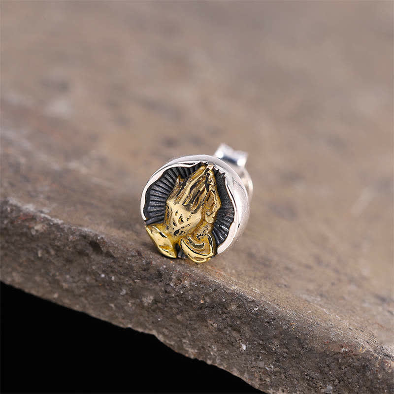 925 Sterling Silver Namaste Equality Stud Earrings - image 8