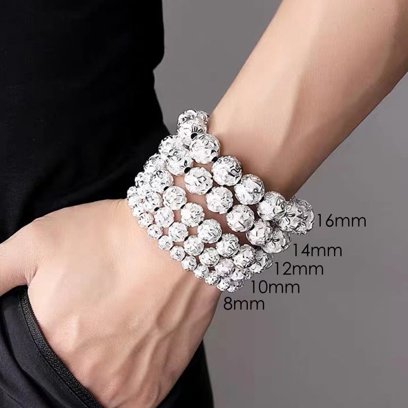 Buddha Stones Tibetan Om Mani Padme Hum Carved Alloy Beads Amulet Bracelet - image 13