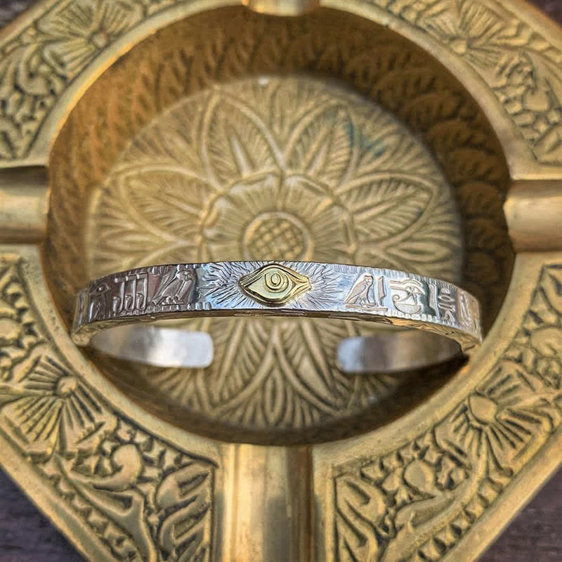 Buddha Stones Eye Of Horus Protection Copper Cuff Bracelet Bangle - Eye of Horus(Healing♥Protection) - image 1