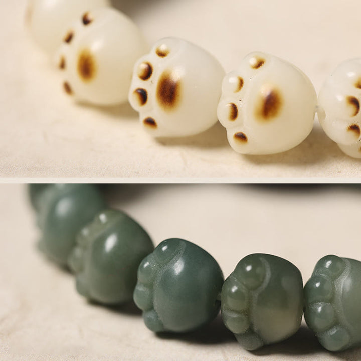 Buddha Stones Natural Bodhi Seed Lovely Paw Ebony Wood Lucky Cat Wisdom Bracelet - image 16