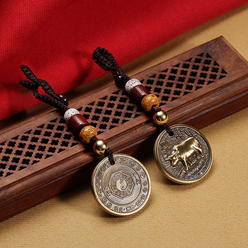 Chinese Zodiac Copper Luck Keychain Decoration - image 1