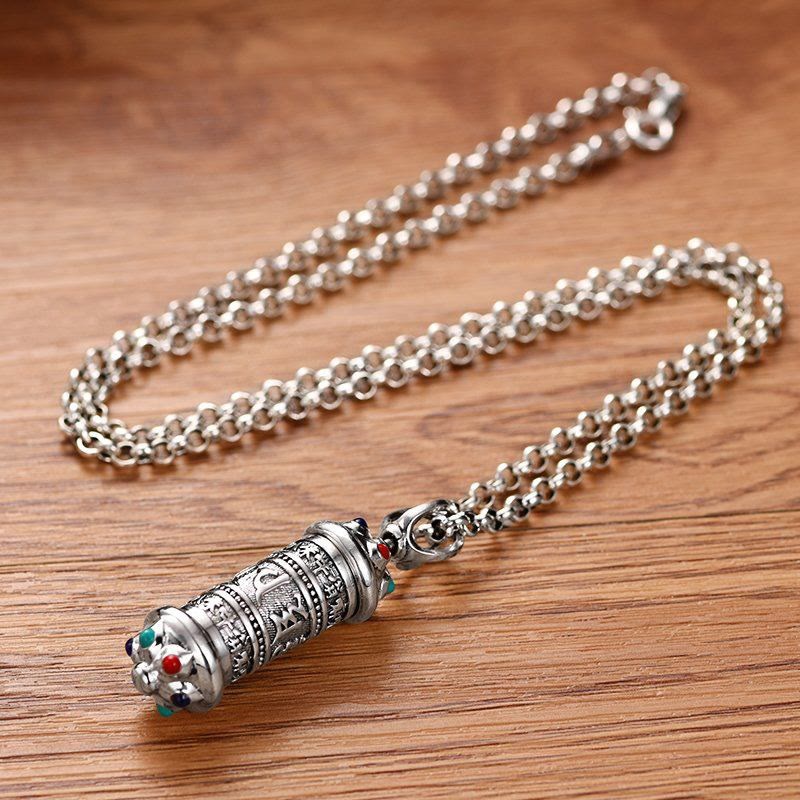 Buddha Stones Tibetan Om Mani Padme Hum Focus Necklace Pendant - image 2