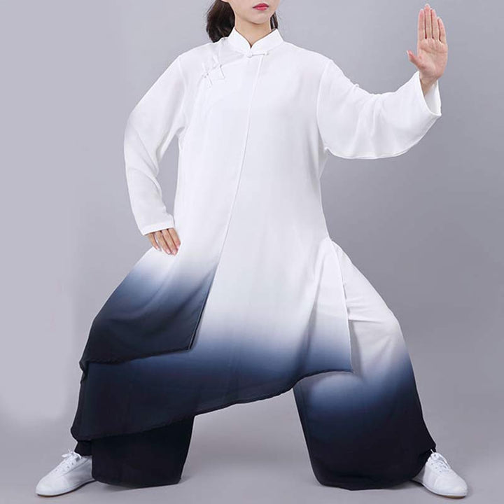 Gradient Painting Meditation Prayer Spiritual Zen Tai Chi Qigong Practice Unisex Clothing Set