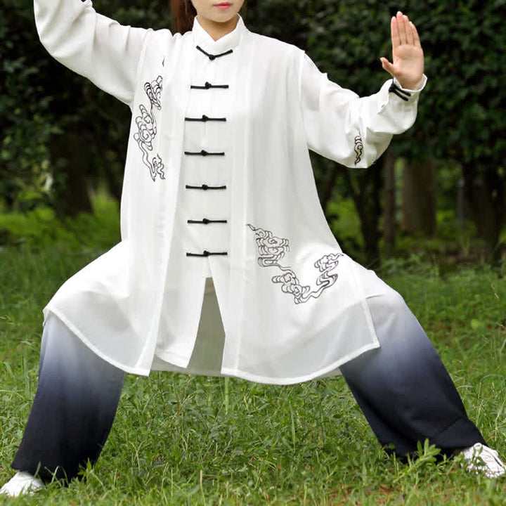 Auspicious Clouds Gradient Meditation Prayer Spiritual Zen Tai Chi Qigong Practice Women's Clothing Set - image 4