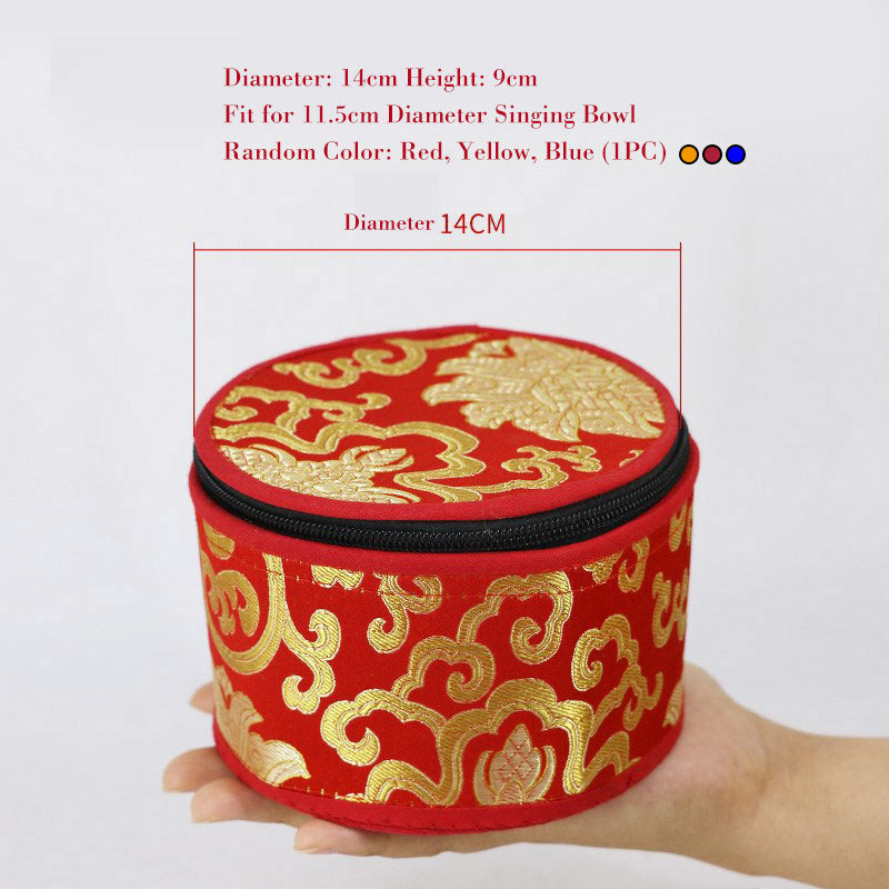 Tibetan Singing Bowl Storage Bag with Zipper Closure Decoration - 14cm(Random Color) - image 9
