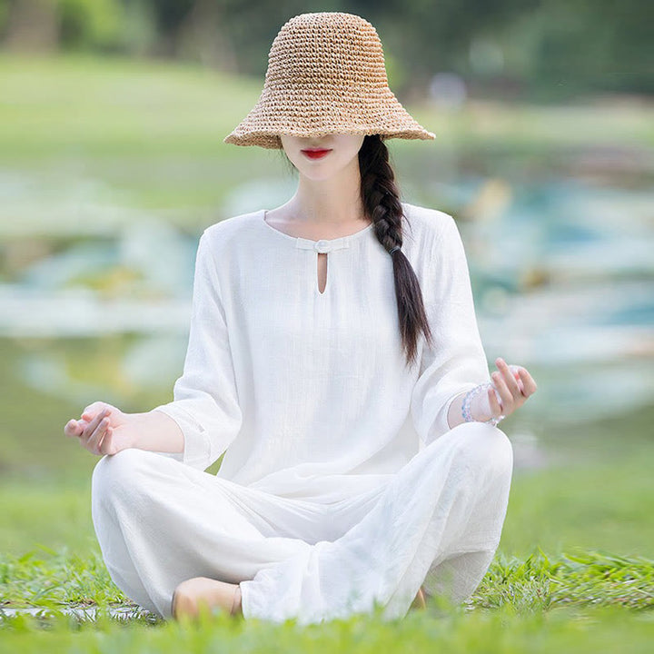 Tai Chi Meditation Prayer Zen Spiritual Morning Practice Clothing Women's Set - image 9