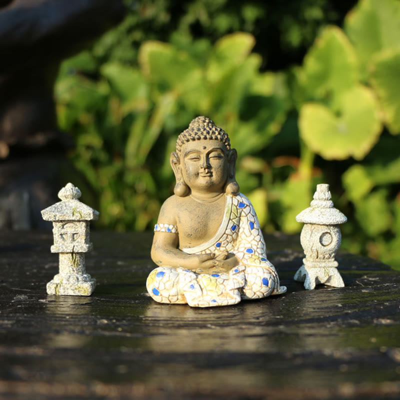 Meditating Zen Buddha Serenity Resin Statue Figurine Home Decoration - image 7