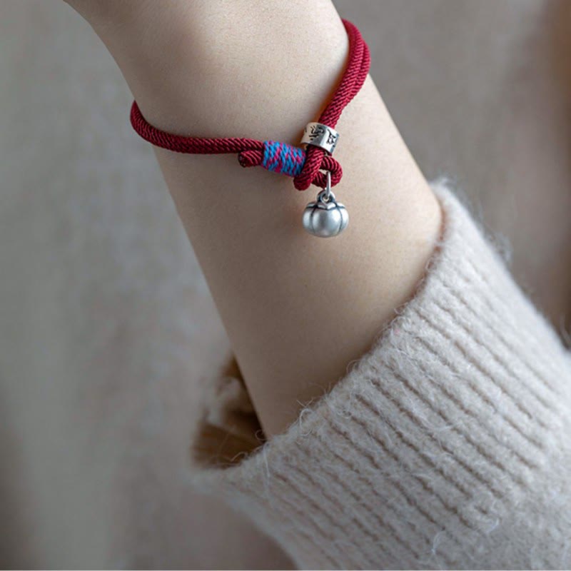 Buddha Stones 925 Sterling Silver Tibetan Handmade Om Mani Padme Hum Persimmon Charm Luck Protection Braided Bracelet - image 11