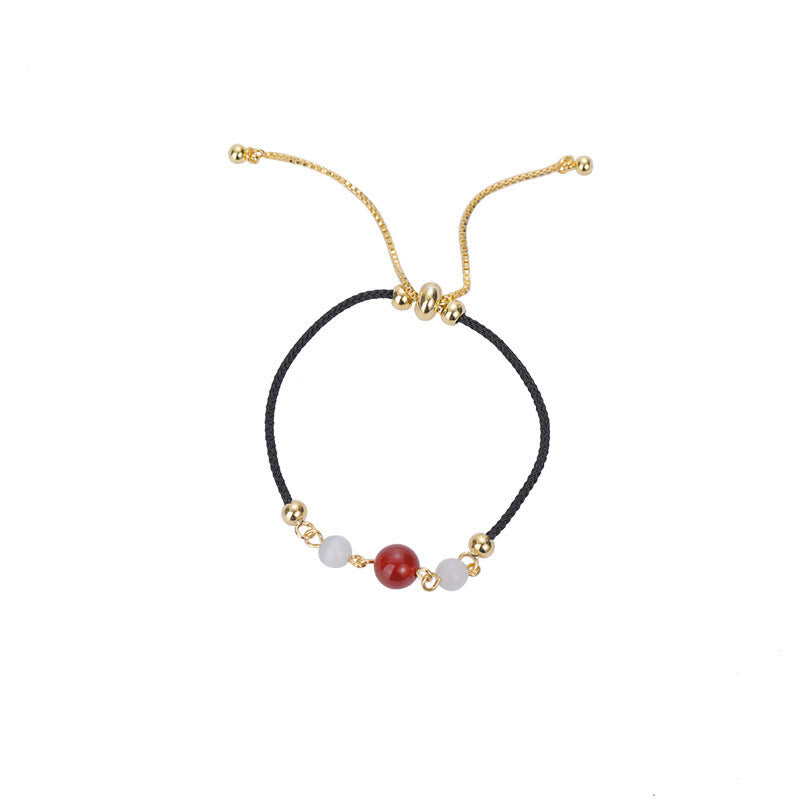 Buddha Stones Red Agate Cat Eye Braided String Confidence Bracelet - image 8