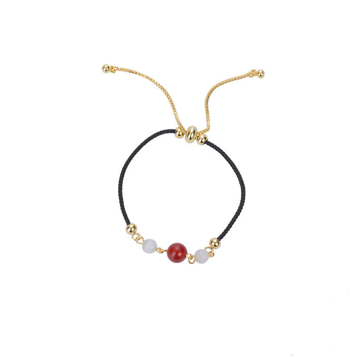 Buddha Stones Red Agate Cat Eye Braided String Confidence Bracelet - image 8