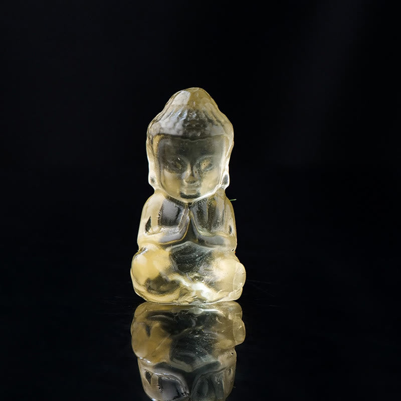 Buddha Stones Various Crystal Amethyst Pink Crystal White Crystal Citrine Buddha Carved Spiritual Healing Necklace Pendant Decoration - Citrine - Decoration 1.4*2.6cm - image 12