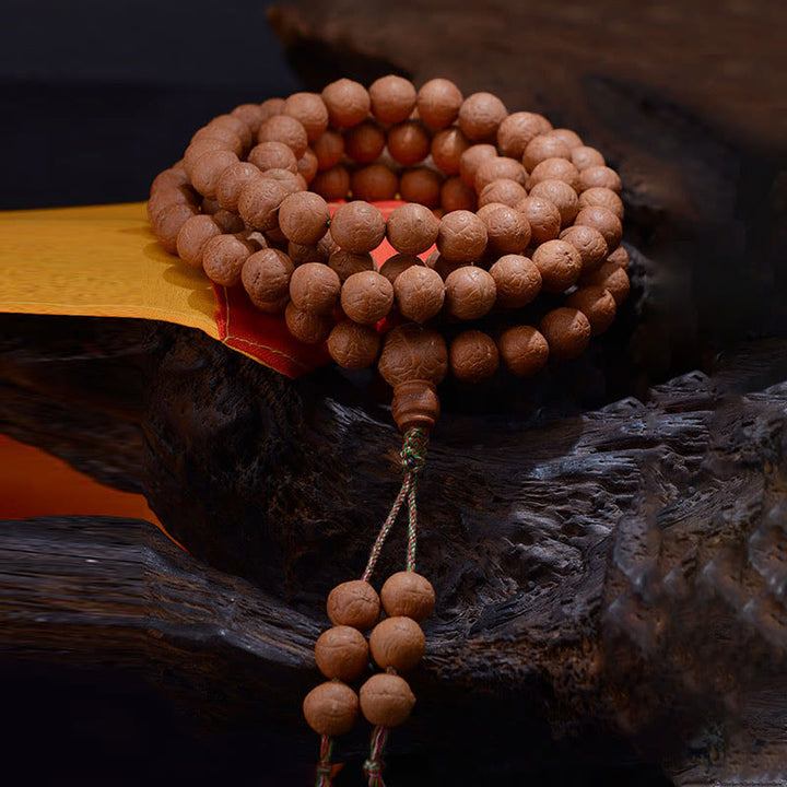 Buddha Stones 108 Mala Beads Nepal Bodhi Seed Luck Wealth Tassel Bracelet - image 1