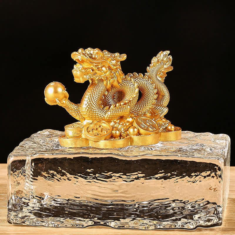 Buddha Stones Feng Shui Dragon Copper Coin Wealth Success Luck Decoration - image 1