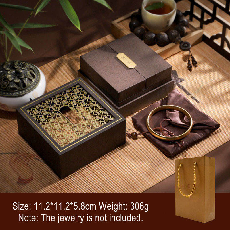 Retro Jewelry Storage Box Gift Box - Brown (11.2*11.2*5.8cm) - image 0