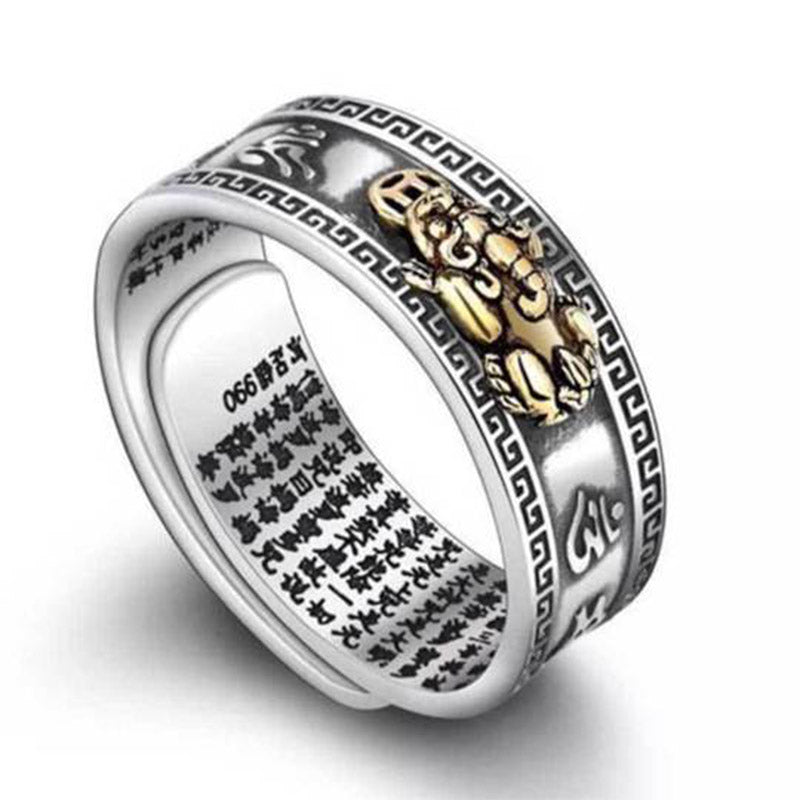 Buddha Stones Lucky FengShui PiXiu Wealth Ring