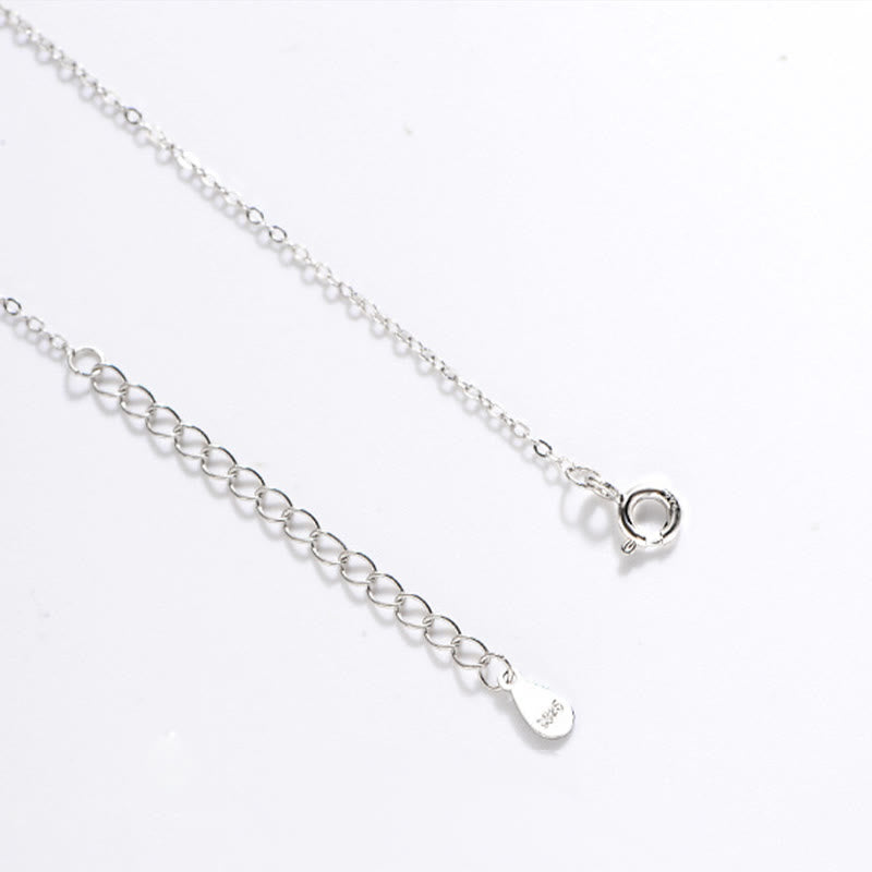 Buddha Stones 925 Sterling Silver White Agate Fu Character Happiness Luck Necklace Pendant - image 5