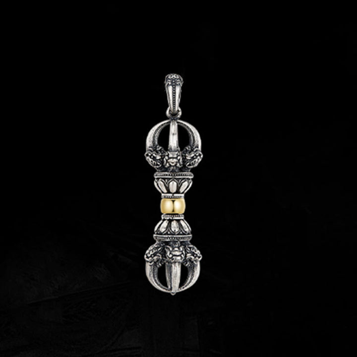 Buddha Stones Tibetan Dorje Vajra Design Wealth Necklace Pendant - image 9