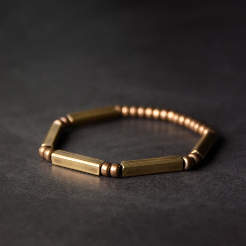 Buddha Stones Tibetan Simple Design Copper Wealth Luck Bracelet - 18cm - image 1