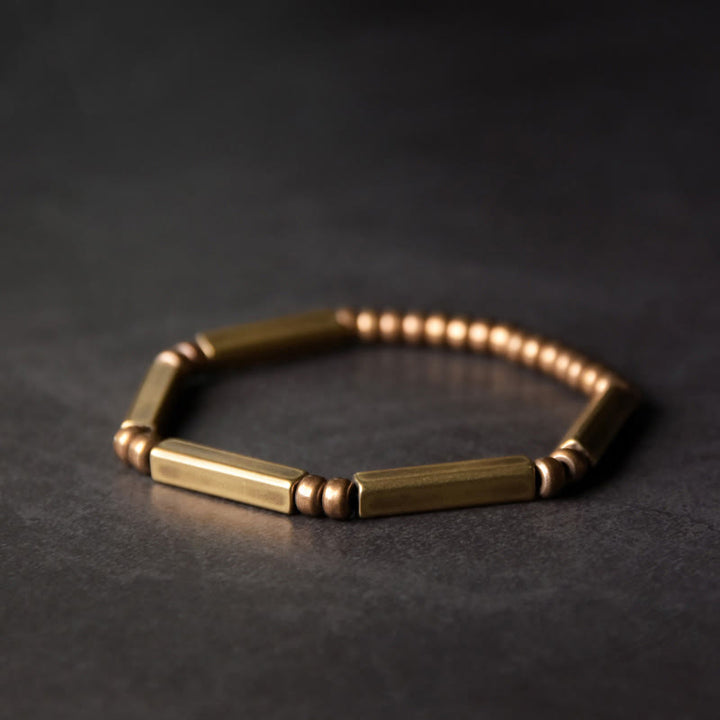 Buddha Stones Tibetan Simple Design Copper Wealth Luck Bracelet - 18cm - image 1