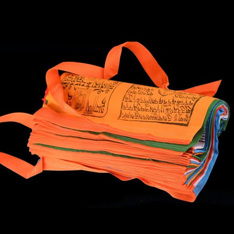 Tibetan 5 Colors Windhorse Scriptures Auspicious Outdoor Prayer Flag - 50m - image 0