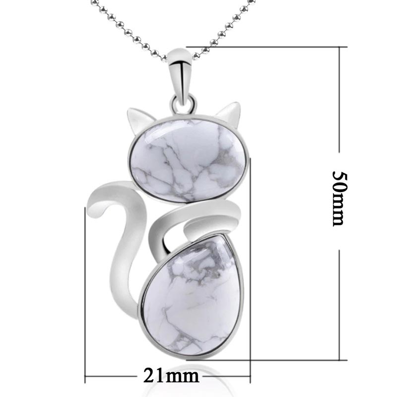 "Save A Cat" Cute Cat Pattern Natural Crystal Protection Cat-Loving Pendant Necklace - image 16