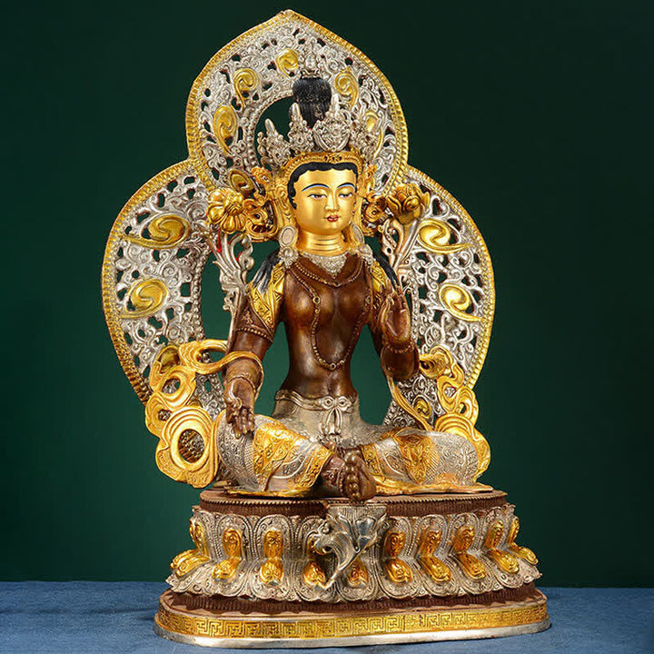 Bodhisattva Green Tara Hope Copper Statue Decoration - image 2