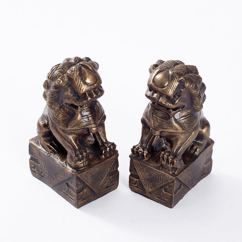 2Pcs Lion Statue Courage Strength Resin Home Office Decoration - image 9