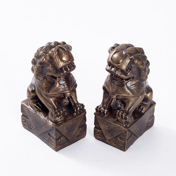 2Pcs Lion Statue Courage Strength Resin Home Office Decoration - image 9