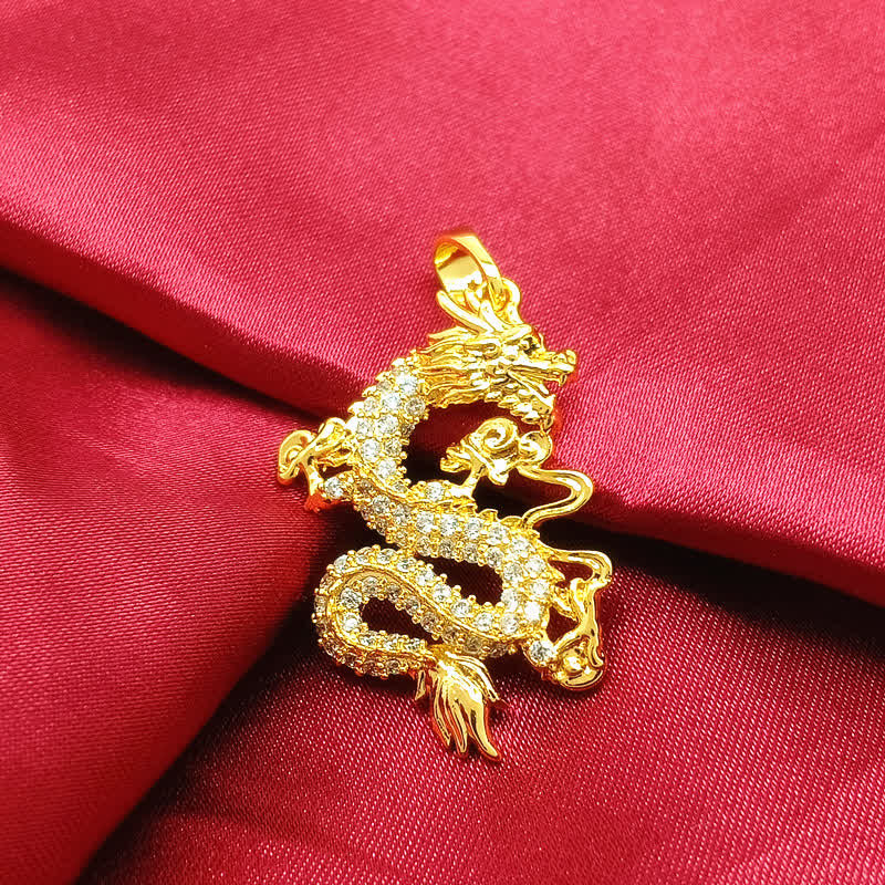 Buddha Stones Gold Dragon Protection Necklace Pendant - image 8
