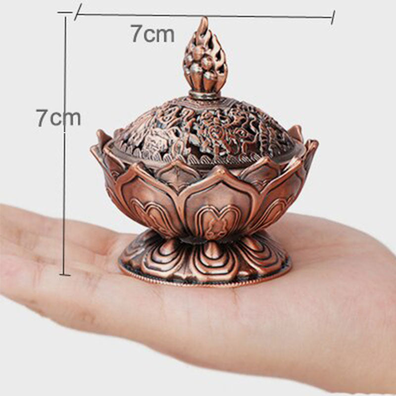 Buddha Stones Tibetan Lotus Shaped Purify Incense Burner - image 19
