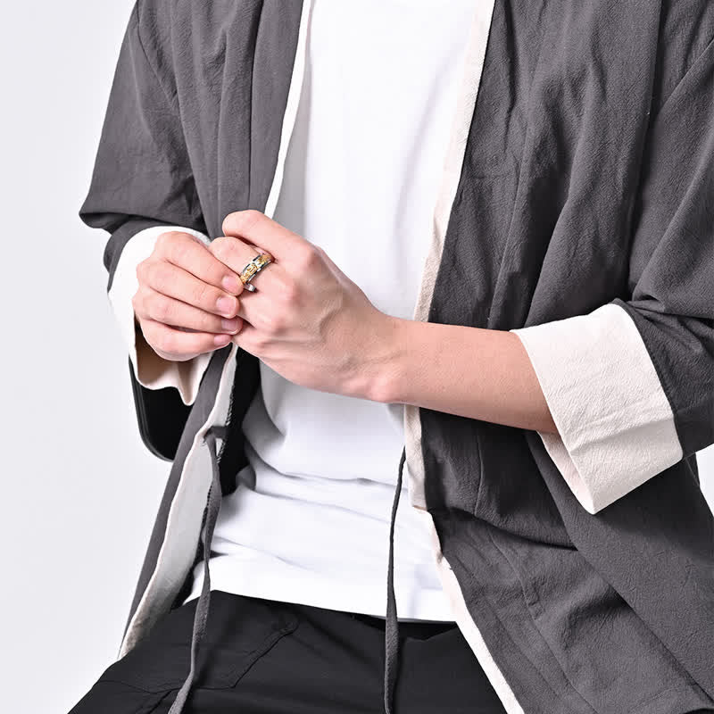 Buddha Stones Dragon Titanium Steel Stimulation Rotatable Ring - image 3