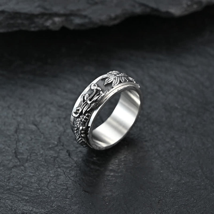 Buddha Stones Dragon Titanium Steel Stimulation Rotatable Ring - image 14