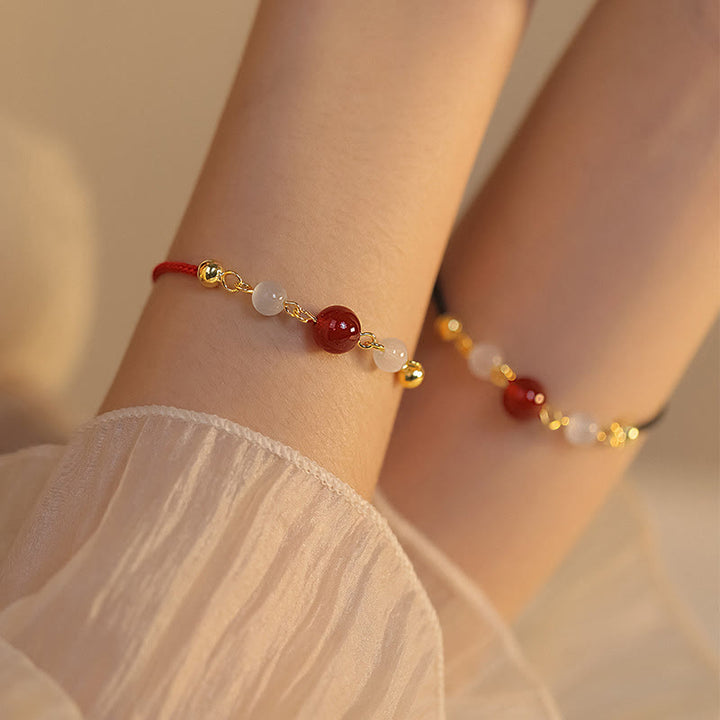 Buddha Stones Red Agate Cat Eye Braided String Confidence Bracelet - image 10