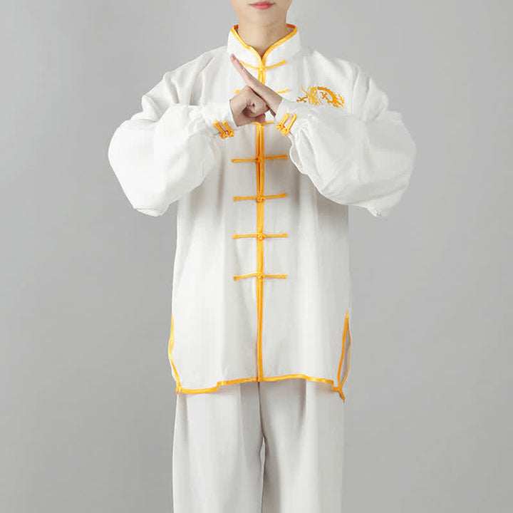 Dragon Embroidered Qi Gong Zen Spiritual Practice Meditation Prayer Uniform Unisex Clothing Set - image 4