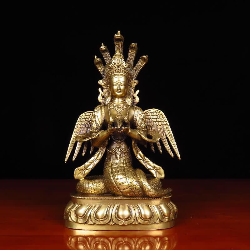 Bodhisattva Nuwa The Snake Fairy Protection Copper Statue Decoration - image 1