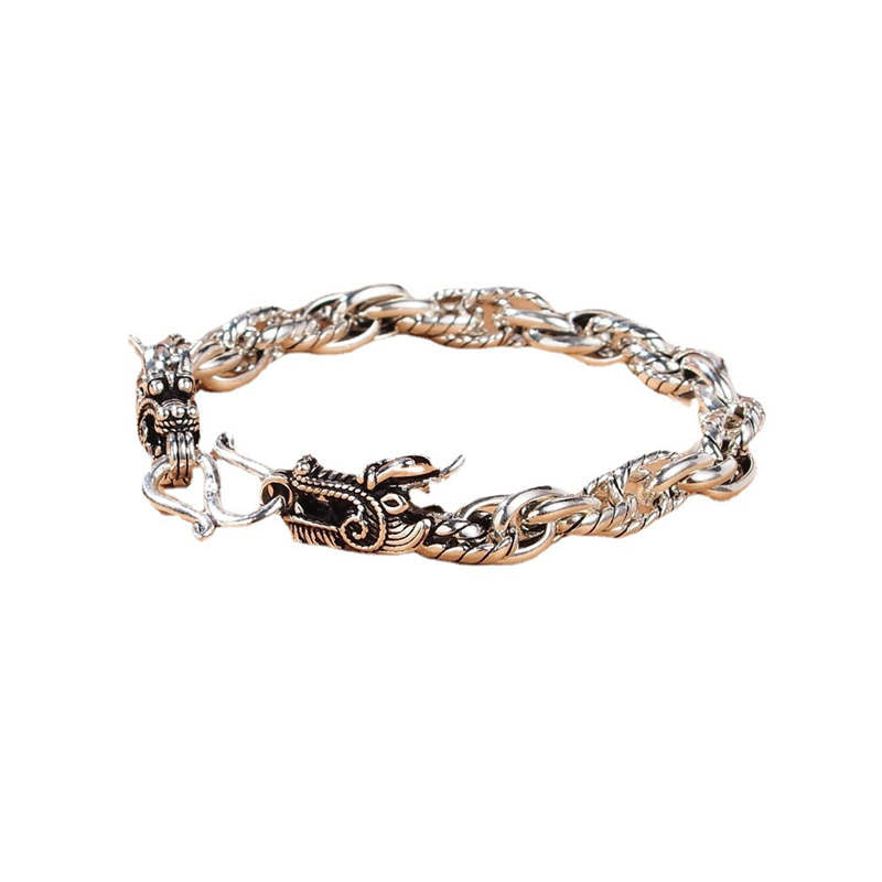 Buddha Stones 925 Sterling Silver Dragon Luck Protection Bracelet - image 7